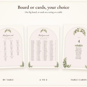 Wedding Seating Chart Template, Guest Names Typeset for You, Sage Garden Watercolor Find Your Seat Cards and Sign, 18x24 24x36 image 4