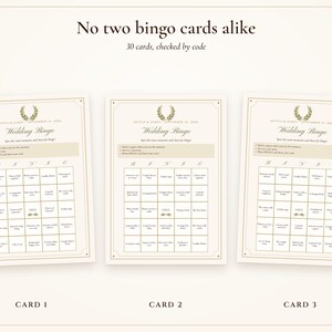 Bröllopsfestspelpaket, utskrivbara bordsspel med "Jag spionerar", bingo- och rådskort, aktiviteter för bröllopsgäster, tillagda namn bild 4