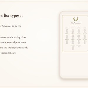 Paquete de letreros para bodas, conjunto de recepción Old Money Ivory con plano de asientos, tarjetas de lugar, letrero de bienvenida y 30 letreros, nombres impresos. imagen 5