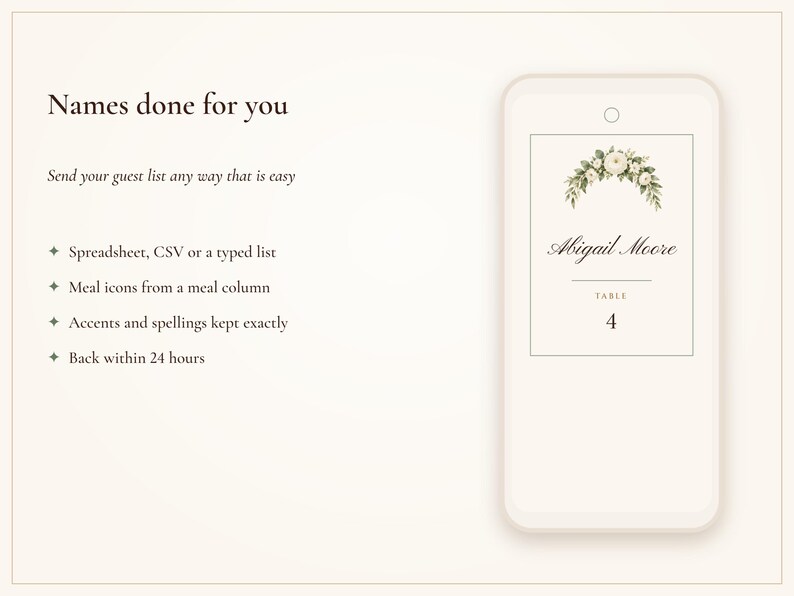 Tarjetas de mesa para bodas, nombres de invitados impresos para ti, tarjetas de nombre plegables planas y plegables con acuarela de Sage Garden, etiquetas colgantes para invitados. imagen 5