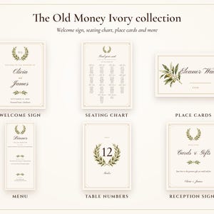 Numéros de table imprimables pour mariage, cartes de table ovales ivoire style « vieille fortune » de 1 à 40, formats 10 x 15 cm et 13 x 18 cm, décoration élégante pour la réception image 8