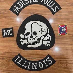 Sadistic Souls MC Illinois Besticktes Set mit 5 Bügelbildern