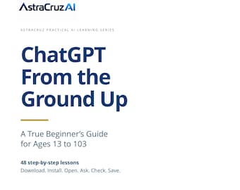 ChatGPT初心者向け電子書籍｜48のステップバイステップレッスン、70ページ｜真の初心者向けAIガイド（13歳～103歳対象）｜PDF即時ダウンロード