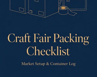 クラフトフェア梱包チェックリスト（印刷可能）、マーケット設営およびコンテナログ、レターサイズおよびA4サイズのPDF