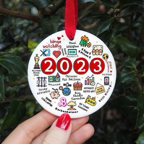 2023 Christmas Ornament, Major Events Ornament, Year to Remember Ornament, Funny 2023 Commemorative Ornament, Christmas Decor, Xmas Ornament