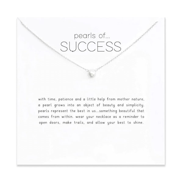 Pearls of Success Necklace, Graduation Gift for Daughter Her, New Grad Gift, Work Career Promotion Gift for Her, Class of 2024 Jewelry Gift