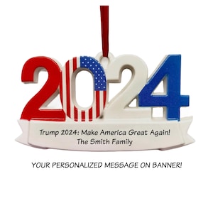 Trump Christmas Ornament - 2024 MAGA Make America Great Again Ornament Republican - Presidential Election Patriot American Flag Ornament