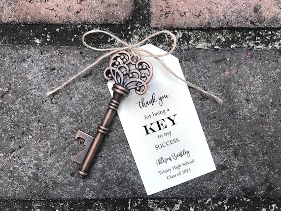 Graduation Party Favors * Custom Personalized Favors * High School College Grad Party * Key to My Success * Bottle Opener Thank You Gift