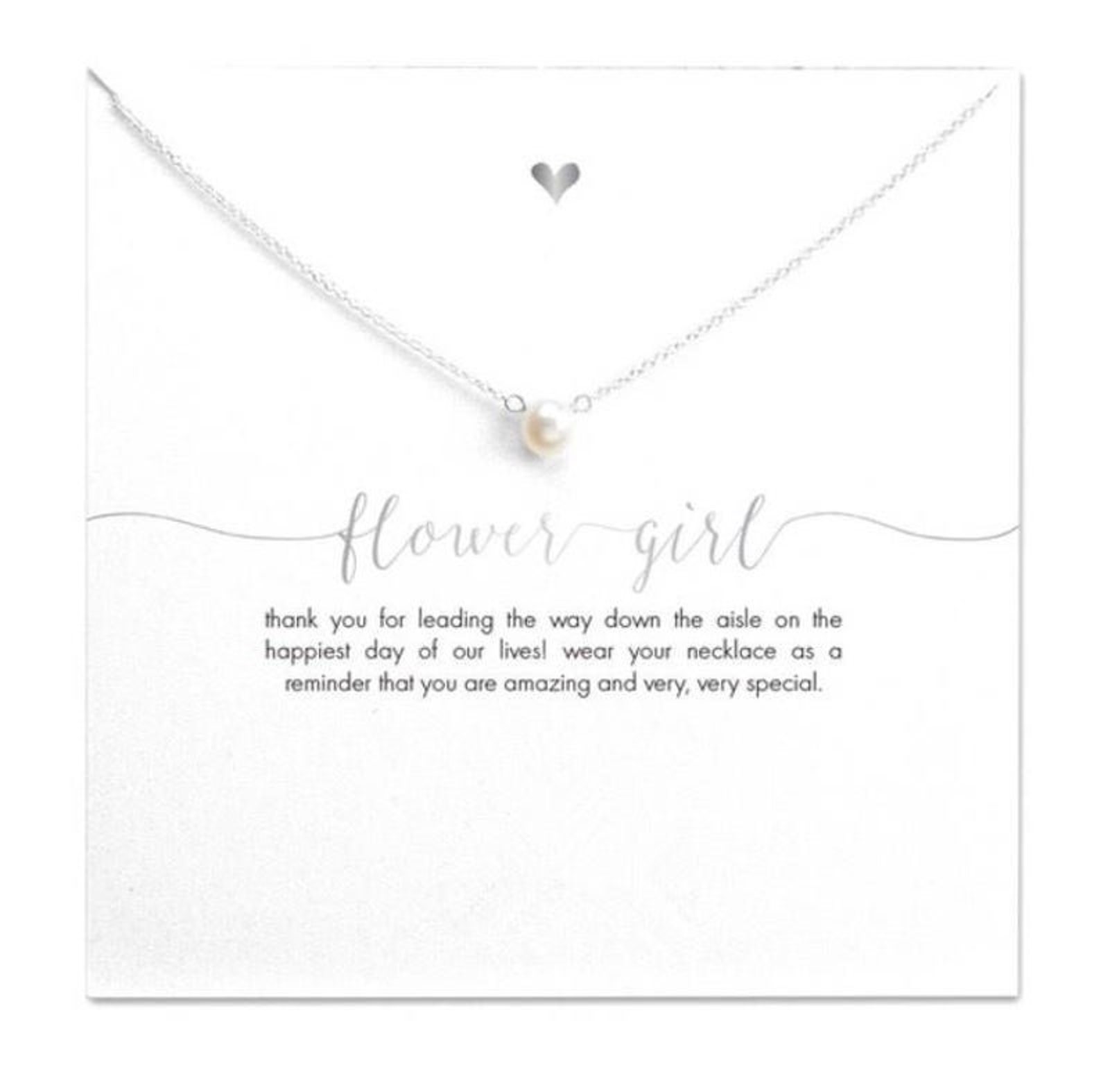 Flower Girl Necklace Pearl in Silver or Gold Flower Girl Etsy