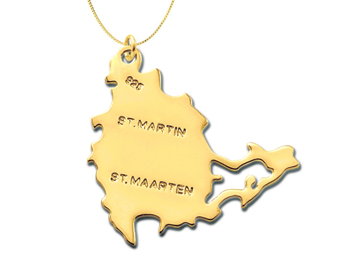 Gold St. Martin / St. Maarten Necklace Etsy