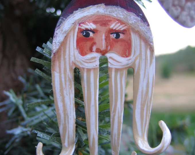 3.5 Fork Santa Claus Painted Christmas Ornament Etsy