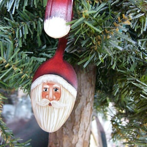 Curly Santa Claus SPOON Painted Christmas Ornament-3.5&quot;- 4.5&quot; *NEW Ones Added *06/10/2025*