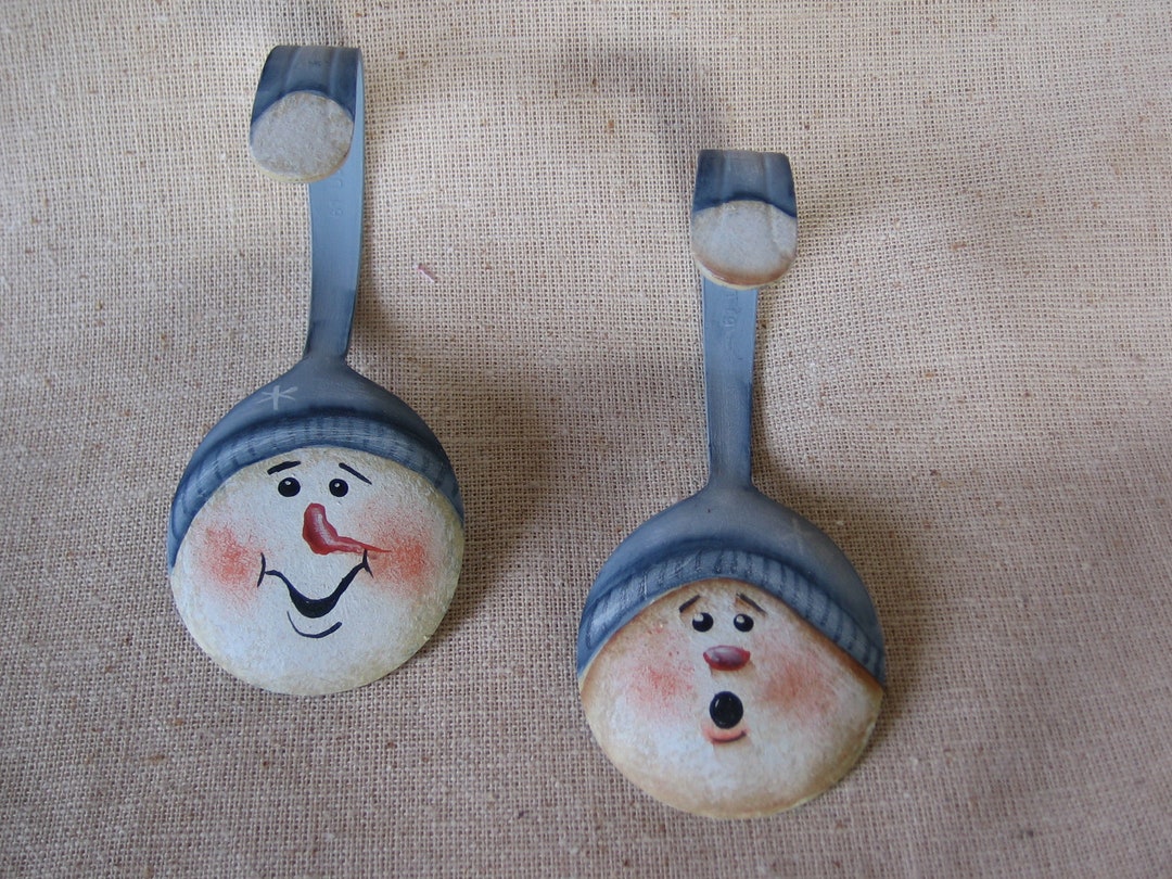 3 1/24 Snowman or Penguin Curled Painted Spoon - Etsy