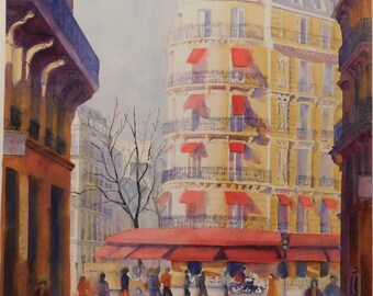 Café with Red Awnings Paris