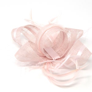 Blush pink fascinator on a comb, Alice band and clip. image 2