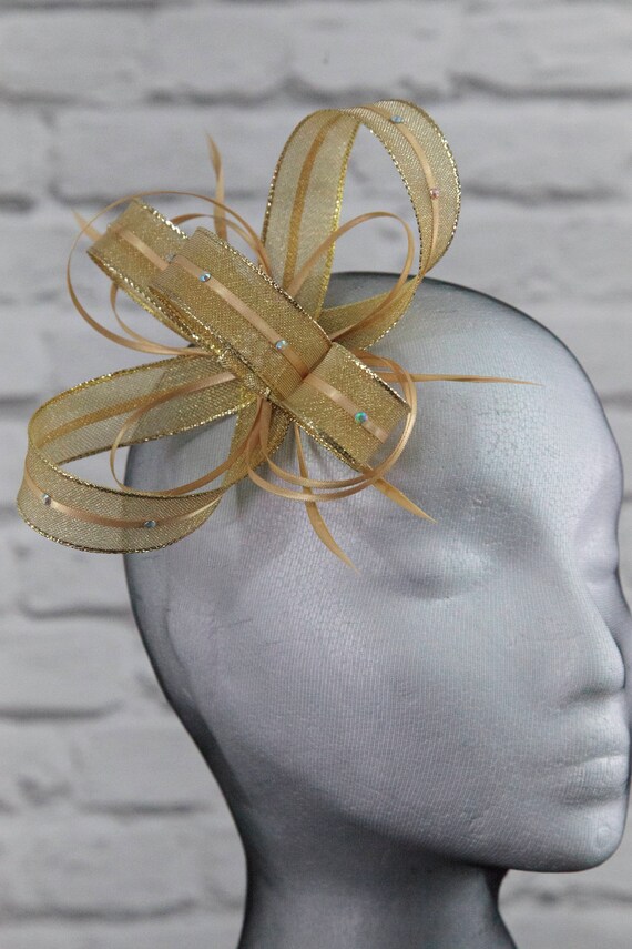Shimmering Gold Fascinator With 