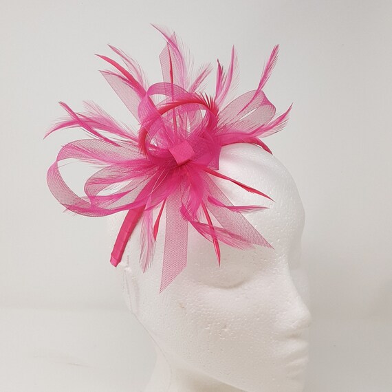 Fuchsia Pink Fascinator on a Clip, Comb and Alice Band - Etsy display picture 1