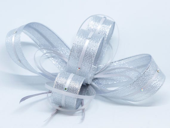 Metallic Silver Fascinator With 
