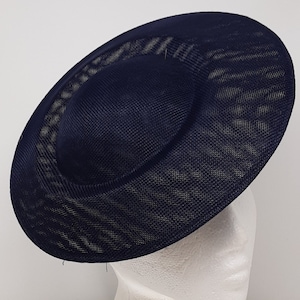 DIY hatinator fascinator base 26cm. Navy blue