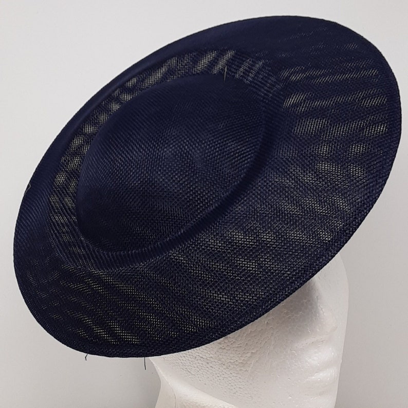 DIY hatinator fascinator base 26cm. Navy blue