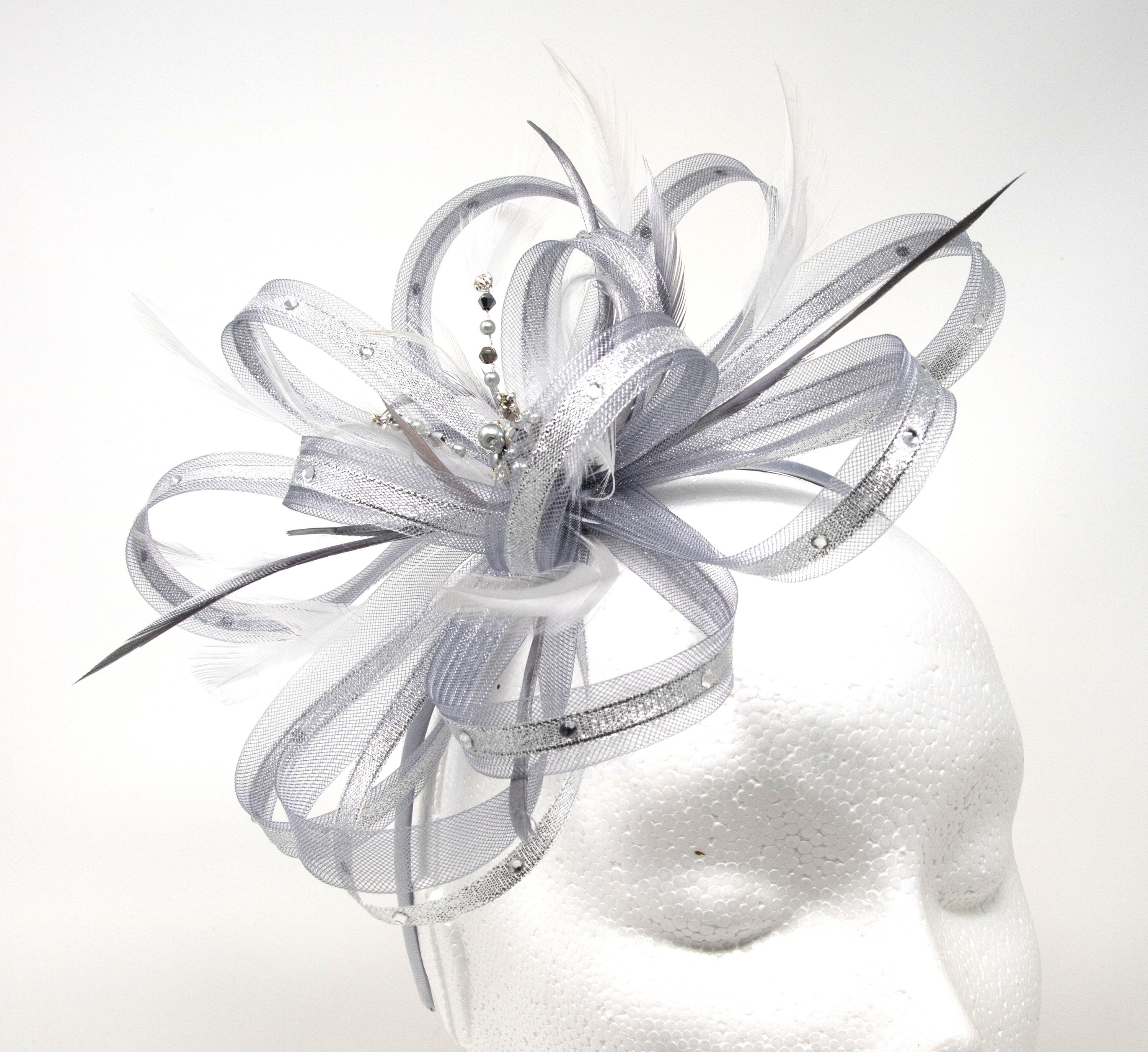 Silver fascinators best sale for weddings