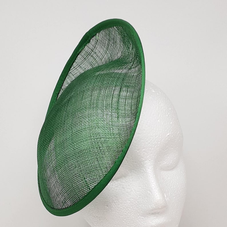 Sinamay DIY hatinator fascinator base 23cm. green