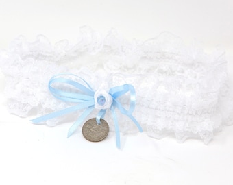 Lucky sixpence Wedding Garter Plus Taille
