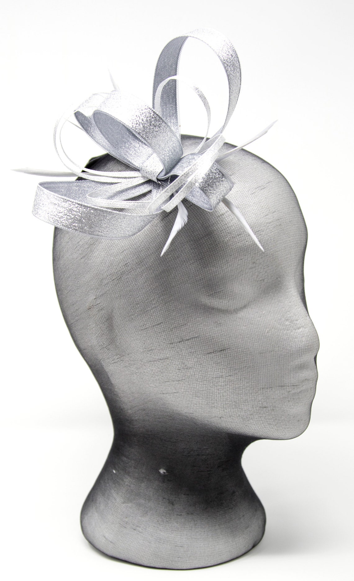 Metallic Silver Fascinator With Comb Clip & Alice Band. Etsy