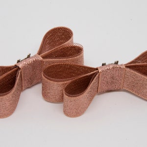 Shimmering metallic rose gold lurex shoe clips …