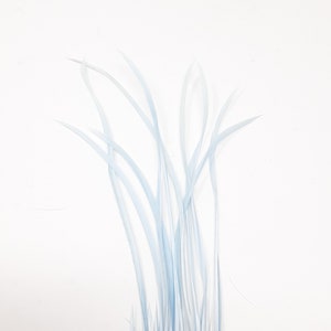 Ice blue feathers for hat making, coque, biots, turkey and hackle milinery fascinator DIY. image 2