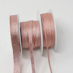 Ruban métallique en or rose, maille 3 mm, 7 mm, 15 mm, pour fascinateur de garde-robe. Vendu au mètre