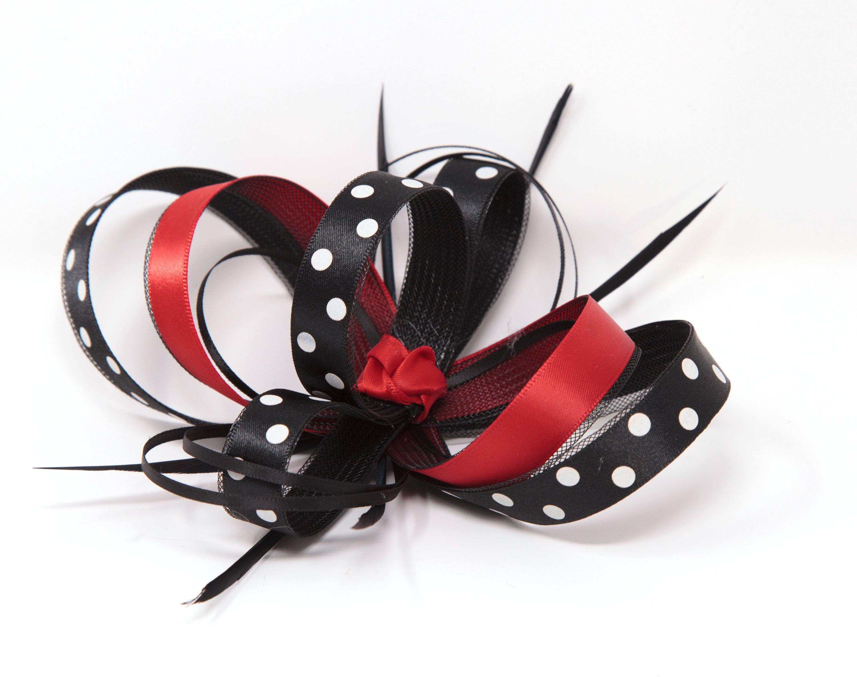 White Polka Dot Fascinator 