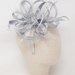 Dazzling Silver statement Fascinator - Perfect for Weddings, Races, and Special Occasions