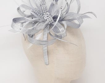 Dazzling Silver statement Fascinator - Perfect for Weddings, Races, and Special Occasions