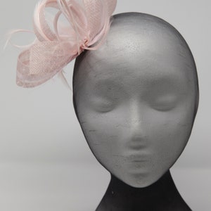 Blush pink fascinator on a comb, Alice band and clip. image 4
