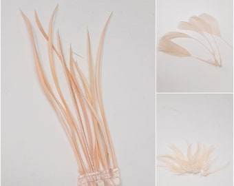 Peach feathers for hat making, coque, biots, turkey and hackle milinery fascinator DIY.