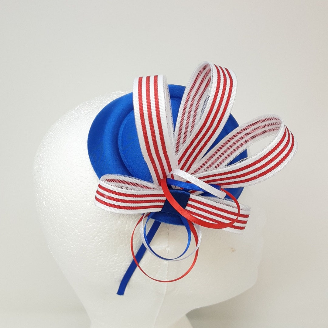 Red White Blue Patriotic Fascinator July 4th Labor Memorial Veterans Day Amazon.com: Fun Express Patriotic USA Hat Collection - 12  main image 2