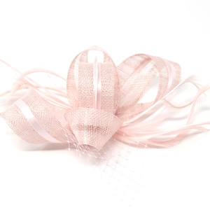 Blush pink fascinator on a comb, Alice band and clip.