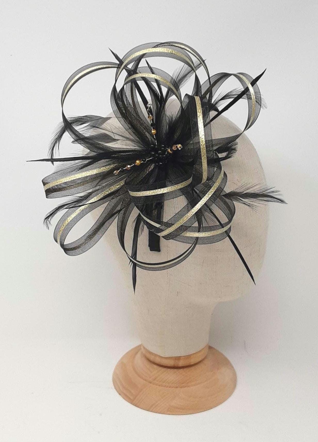 Elegant Black and Silver Beaded Fascinator Black Silver Fascinator - Etsy main image 4