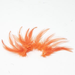 Burnt orange feathers for hat making, coque, biots, turkey and hackle milinery fascinator DIY. image 3