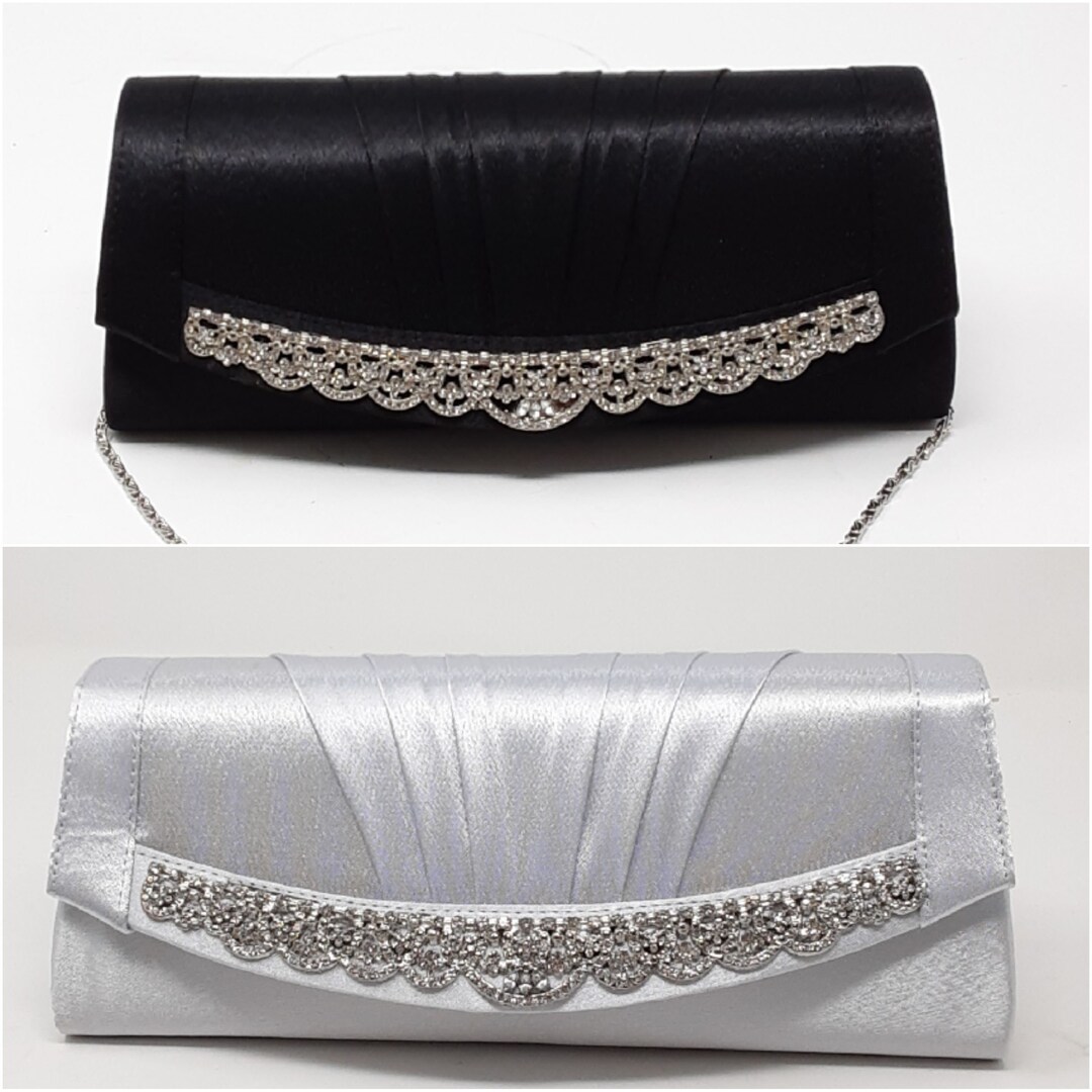 Phoebe | Women’s Pleated Satin Clutch Bag