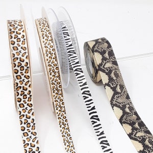 Animal Print Band, Leopardenmuster, Zebra, Schlangenhaut für milinery Fascinator Basteln DIY. Meterware