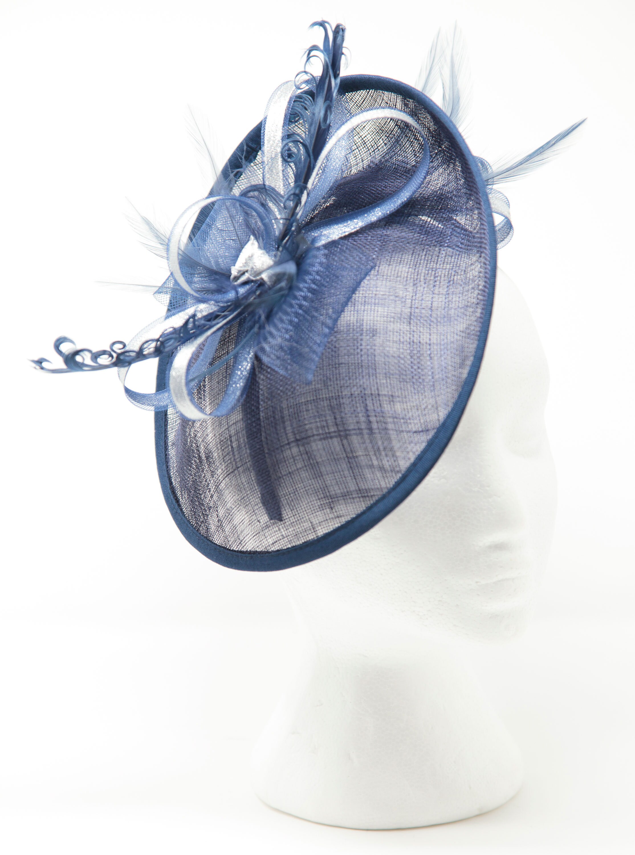 Navy Blue and Silver Hatinator Style Fascinator With Comb - Etsy UK