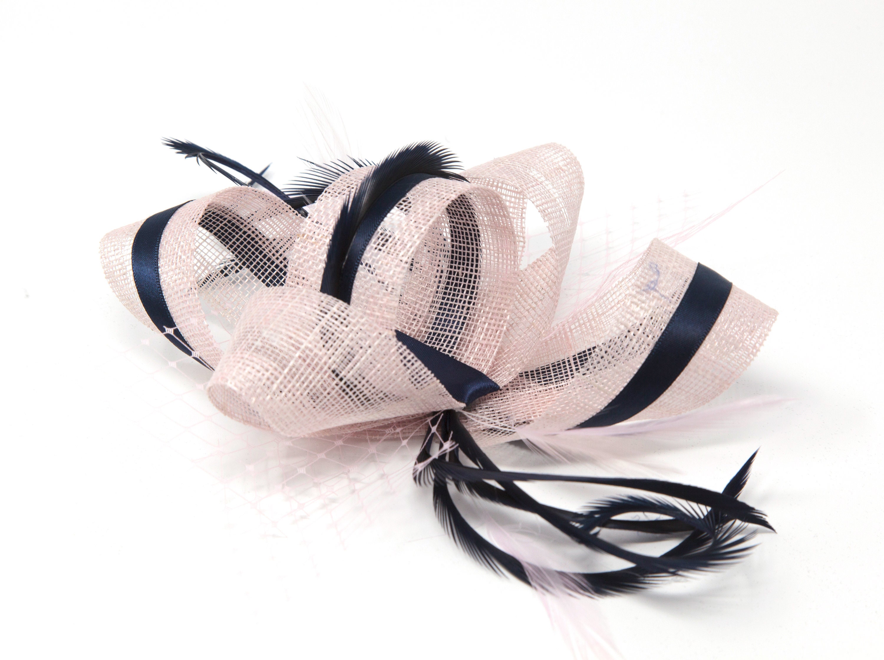 Navy Fascinator on a Comb Alice Band 