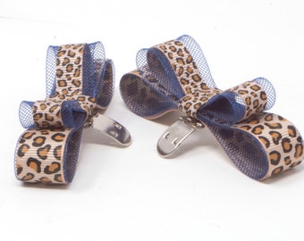 Leopardenprint marineblaue Schuhclips ...