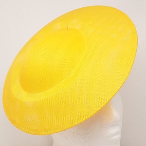 DIY hatinator fascinator base 26cm. Yellow