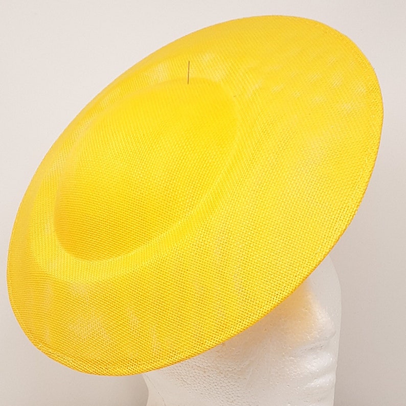 DIY hatinator fascinator base 26cm. Yellow