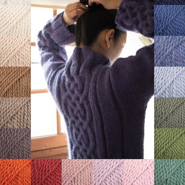 Pull celtique pour femme tricoté main en laine & alpaga - EIREANN - coloris au choix