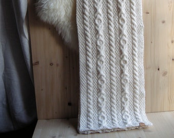 Extra long stole - extra long aran stole - very soft yarn - pure new wool