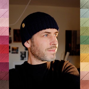 Handknit fisherman beanie in pure new wool - VASCO choose your color !